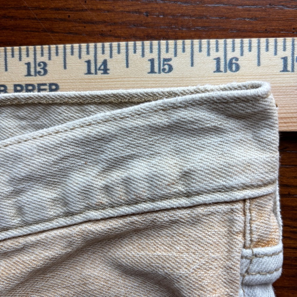 Levis 501 Men's Original Fit Two Tone Colorblock Jeans Tan Light Wash 33x34 - Picture 14 of 15